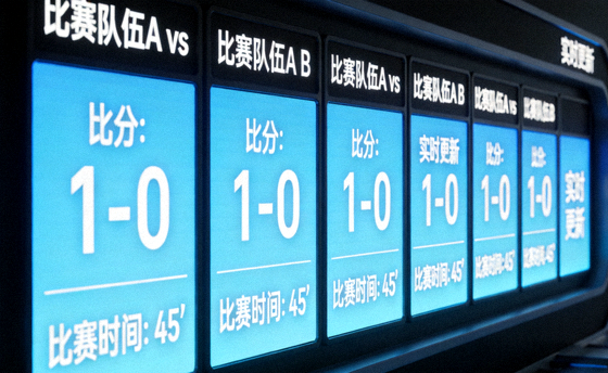 实时比分数据面板展示多场比赛的比分与比赛时间